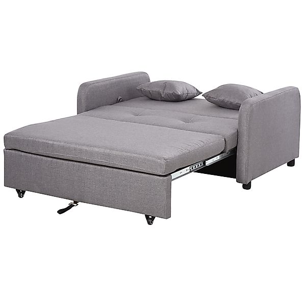 HOMCOM Schlafsofa, Schlafcouch mit Stauraum, Wurfkissen, Armlehne, 2er-Sofa günstig online kaufen