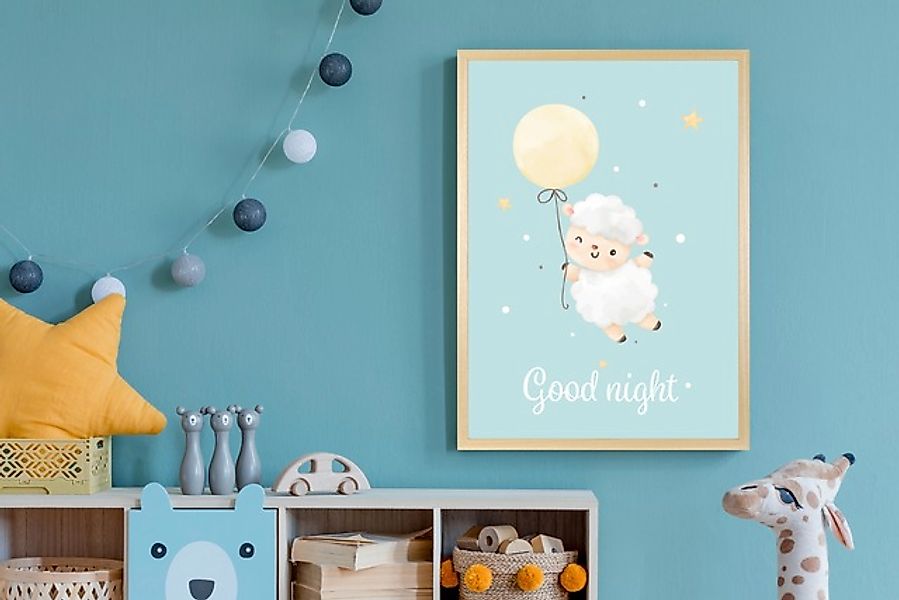 queence Bild mit Rahmen »Fliegendes Schaf mit Ballon«, Bilder vom Sternenhi günstig online kaufen