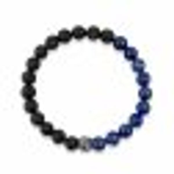 Armband Edelstahl Lavakugeln und Lapis günstig online kaufen