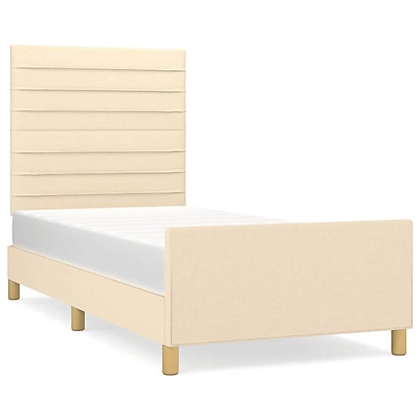 vidaXL Bettgestell mit Kopfteil Creme 90x190 cm Stoff Modell 51368567 günstig online kaufen