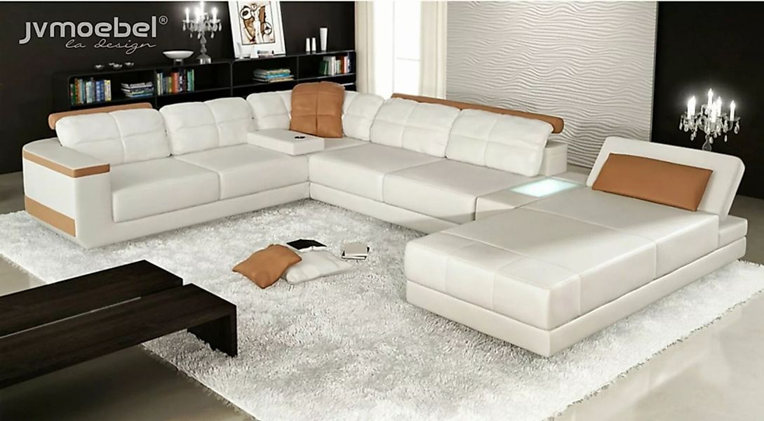 JVmoebel Ecksofa Ecksofa U-Form Sofa Couch Textil Sofas Design Wohnlandscha günstig online kaufen