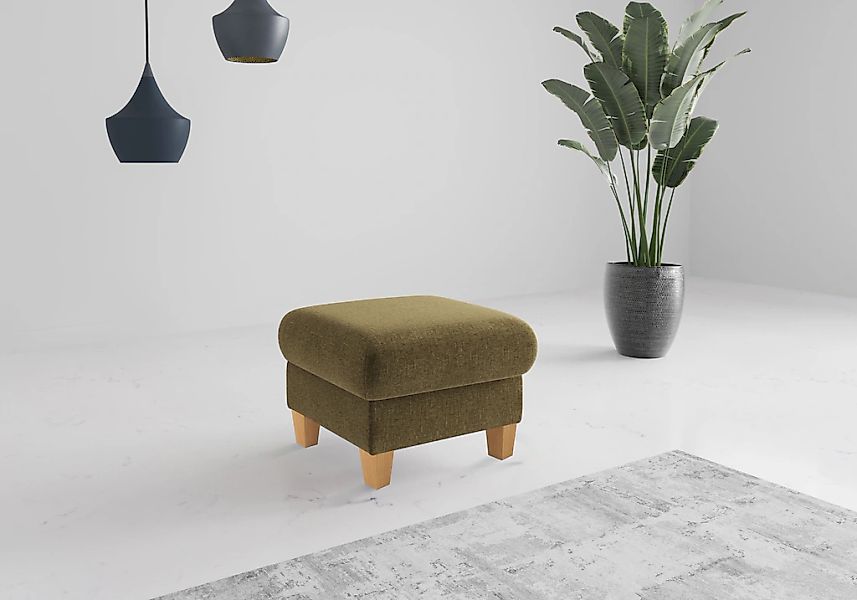 Home affaire Polsterhocker "Rochelle", (1 St.), Massive 12 cm Holzbeine günstig online kaufen