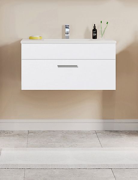 welltime Waschtisch "Trento Light mit Keramik-Auflagebecken" 1 feste Blende günstig online kaufen