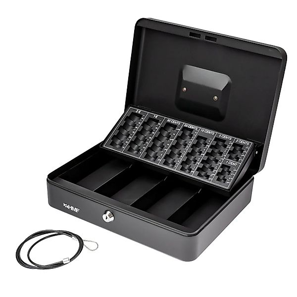 HMF 4215-09 Geldkassette Münzzählbrett Sicherungskabel 30 x 24 x 8 cm Silbe günstig online kaufen