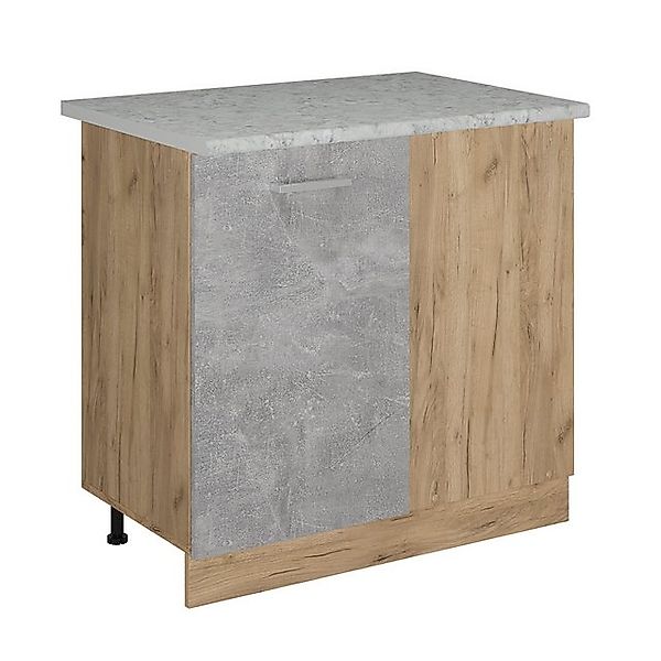 Vicco Eckunterschrank R-Line, Beton/Goldkraft Eiche, 86 cm AP Marmor günstig online kaufen