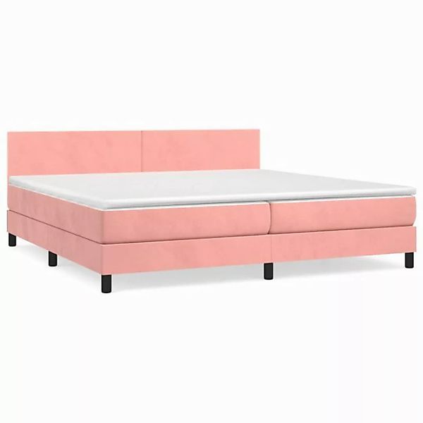 furnicato Bett Boxspringbett mit Matratze Rosa 200x200 cm Samt günstig online kaufen