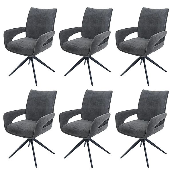 MCW Esszimmerstuhl O78 6er-Set Dunkelgrau günstig online kaufen