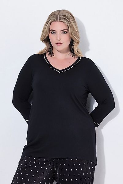 MIAMODA T-Shirt T-Shirt A-Linie Zierperlen 3/4-Ärmel günstig online kaufen