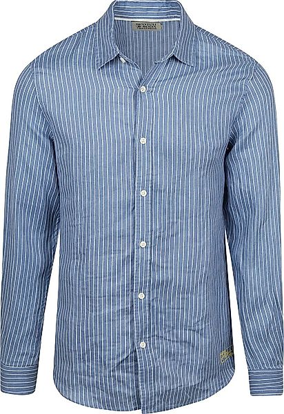 Scotch and Soda Leinenhemd Streifen Blau - Größe L günstig online kaufen