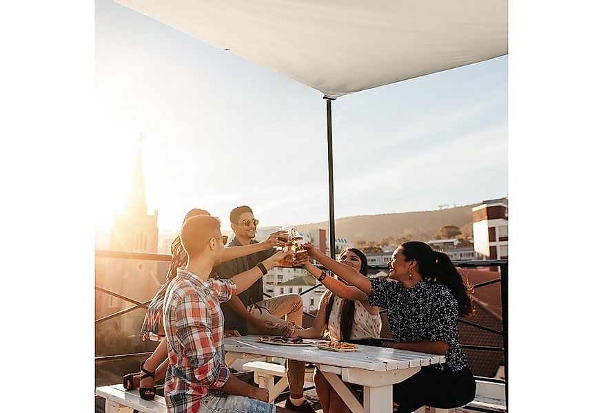 relaxdays Sonnensegel Rechteckiges Sonnensegel beige, 3 x 4 m günstig online kaufen