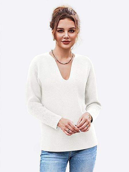 Imily Bela Sweater Damen Oversize-Pullover mit tiefer V-Ausschnitt (Packung günstig online kaufen