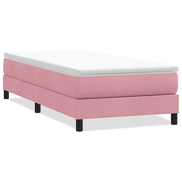 vidaXL Boxspringbett, Boxspringbett ohne Matratze Rosa 90x220 cm Samt günstig online kaufen