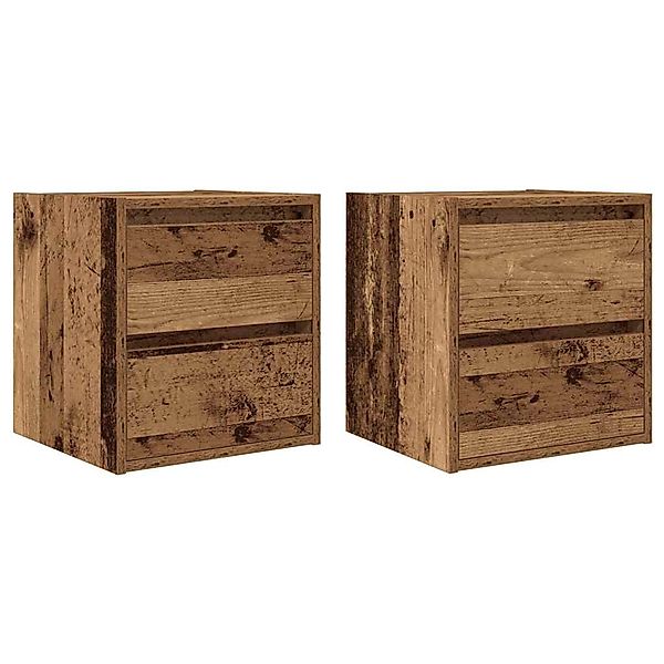 vidaXL Wand-Nachttische 2 Stk, Altholz-Optik 38x34x40 cm 861262 günstig online kaufen