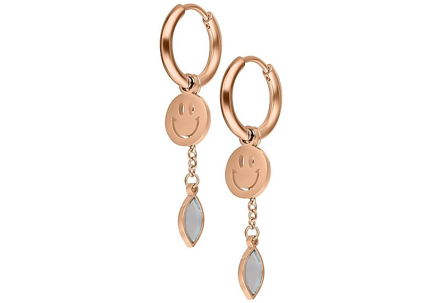 Wildcat Paar Ohrhänger Mini Smiley with Radiant Hanger Hoops Pair - Roségol günstig online kaufen