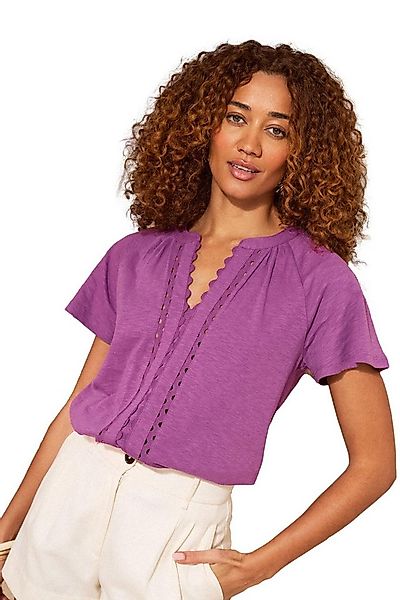 Love & Roses Kurzarmbluse Love & Roses Oberteil mit Zackenlitze, Regular (1 günstig online kaufen
