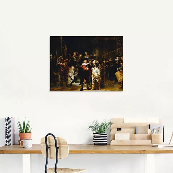 Artland Glasbild "Die Nachtwache. 1642", Porträts, (1 St.), in verschiedene günstig online kaufen