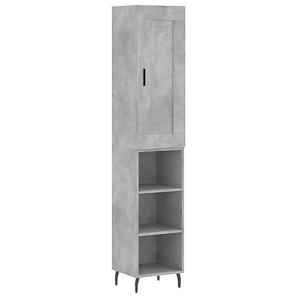 vidaXL Highboard Betongrau 34,5x34x180 cm Holzwerkstoff 3200341 günstig online kaufen