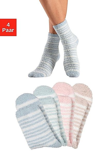 LASCANA Kuschelsocken Packung, 4 Stk. tlg. aus weicher und warmer Flausch-Q günstig online kaufen