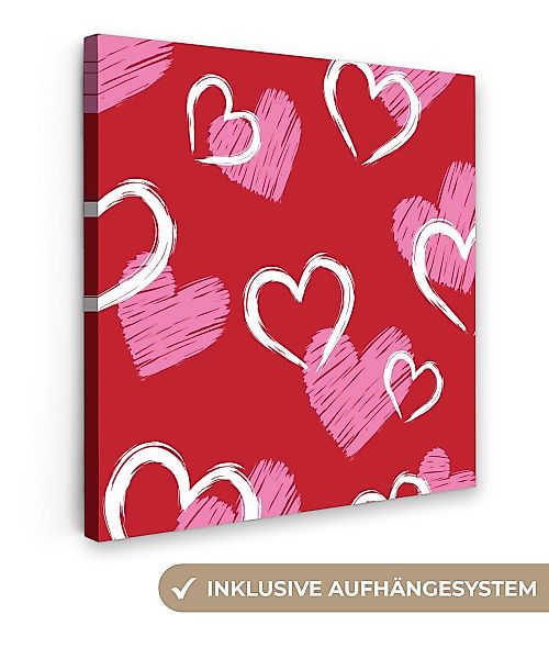 OneMillionCanvasses® Leinwandbild Muster - Herzen - günstig online kaufen