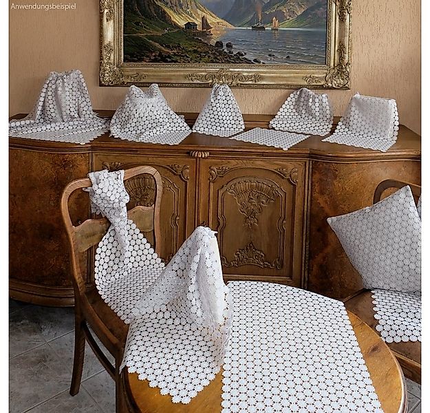 matches21 HOME & HOBBY Tischdecke Tischläufer Vollspitze nostalgische Blume günstig online kaufen