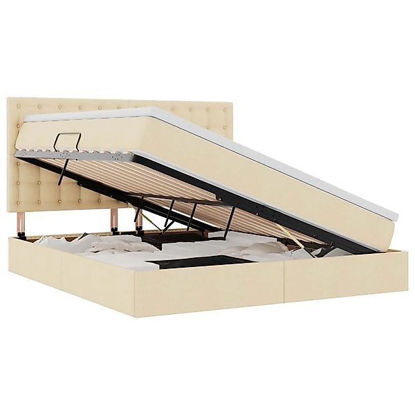 vidaXL Stauraumbett mit Matratze Creme 180 x 200 cm Kunstleder 3371926 günstig online kaufen