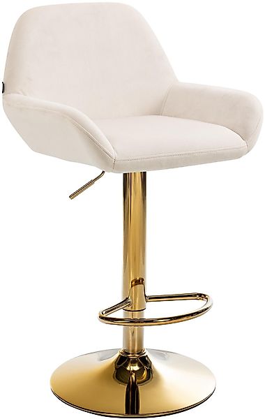 CLP Barhocker Braga, Samt-Bezug, Gestell Gold-Optik, günstig online kaufen