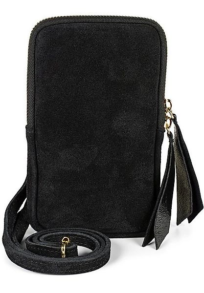 styleBREAKER Mini Bag Echtleder Handy Umhängetasche Veloursleder (1-tlg) günstig online kaufen