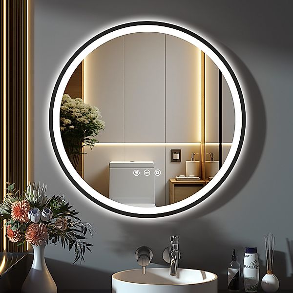 GIMBELEN Badspiegel LED-Badezimmer-Spiegel, dimmbar, Runder LED-Badezimmers günstig online kaufen