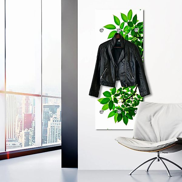 queence Garderobenleiste "Zweige mit Blättern" mit 6 Haken, 50 x 120 cm günstig online kaufen