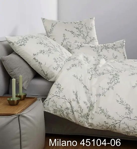 Janine Janine Mako-Satin Bettwäsche MILANO 45104 salbeigrün zitrone Größe: günstig online kaufen