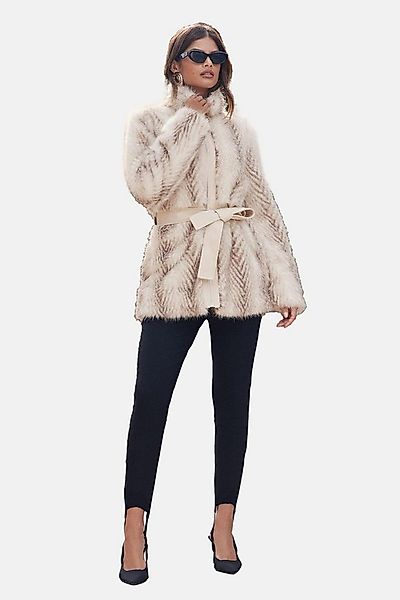 LIPSY Fellimitatmantel Lipsy Mantel aus Kunstfell und Kunstleder, Regular ( günstig online kaufen