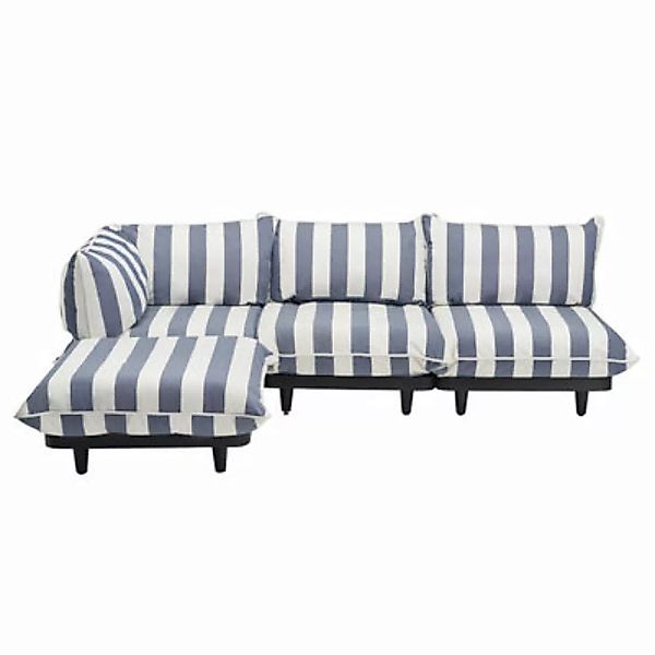 Gartensofa 4-Sitzer Paletti set textil blau / Armlehne links - L 280 x 190 günstig online kaufen