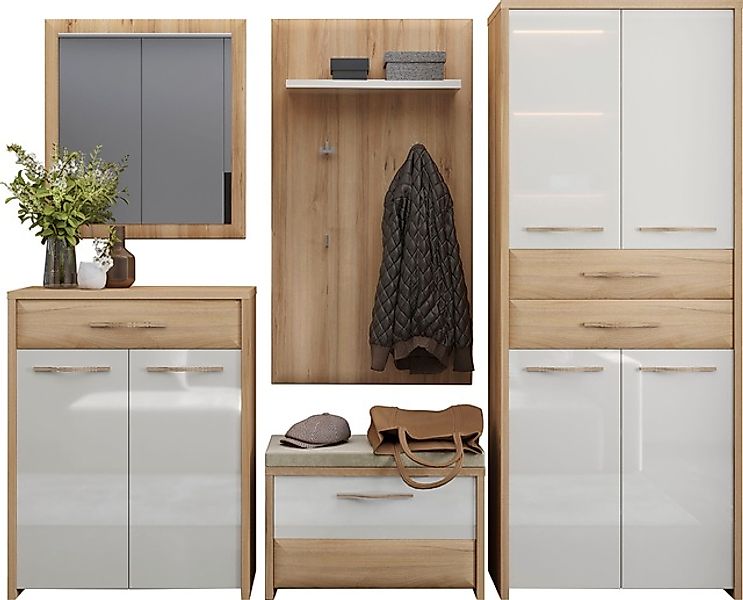Home affaire Garderoben-Set »Gala«, (Set, 5 St., Garderobenschrank,Schuhsch günstig online kaufen