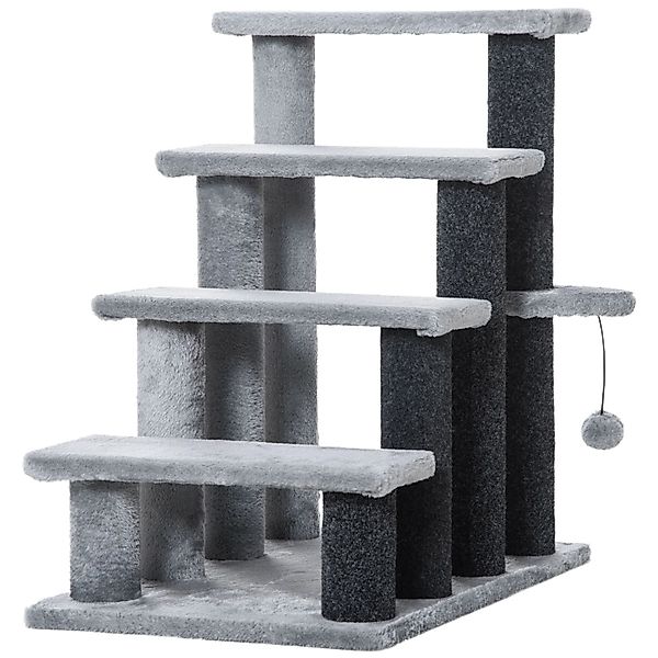 PawHut Haustiertreppe mit Kratzbaum Ball 4-Stufig 60 x 40 x64cm günstig online kaufen