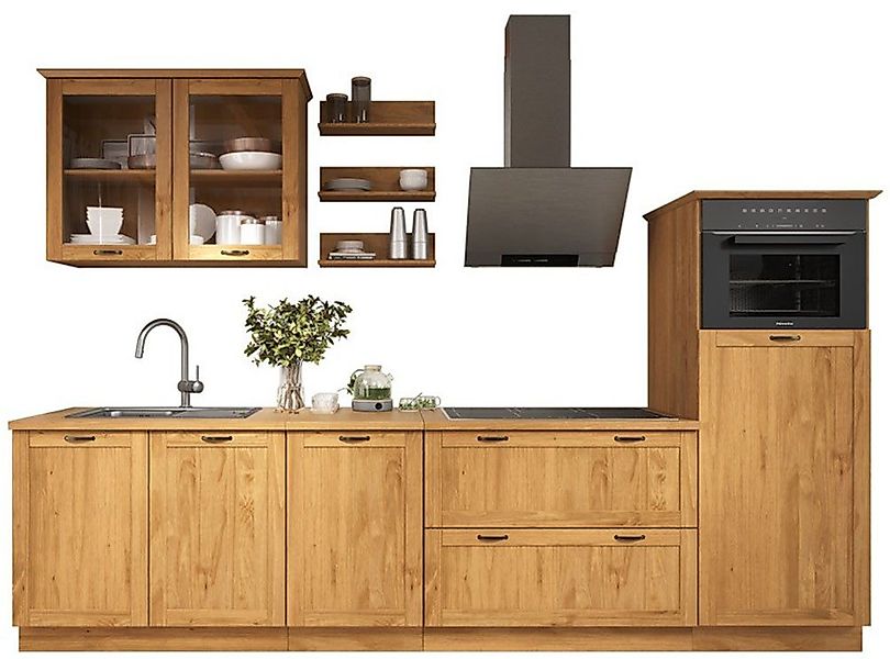 Home affaire Küchenzeile Teramo, (Set), Breite 315 cm, Kiefer massiv, mit A günstig online kaufen