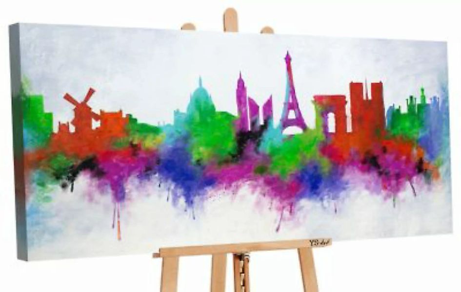 YS-Art™ "Gemälde Acryl ""Stadt der Liebe II"" handgemalt auf Leinwand 120x6 günstig online kaufen