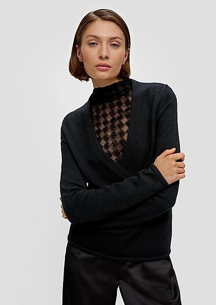 s.Oliver BLACK LABEL Strickpullover Strickpullover in Wickeloptik mit feine günstig online kaufen