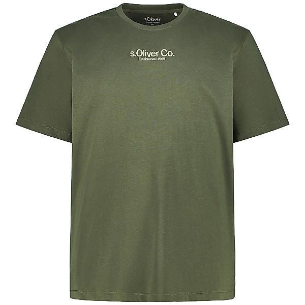 s.Oliver T-Shirt mit Label-Print Farbe oliv Größe: 3XL günstig online kaufen