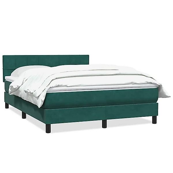 vidaXL Boxspringbett, Boxspringbett mit Matratze Dunkelgrün 140x210 cm Samt günstig online kaufen