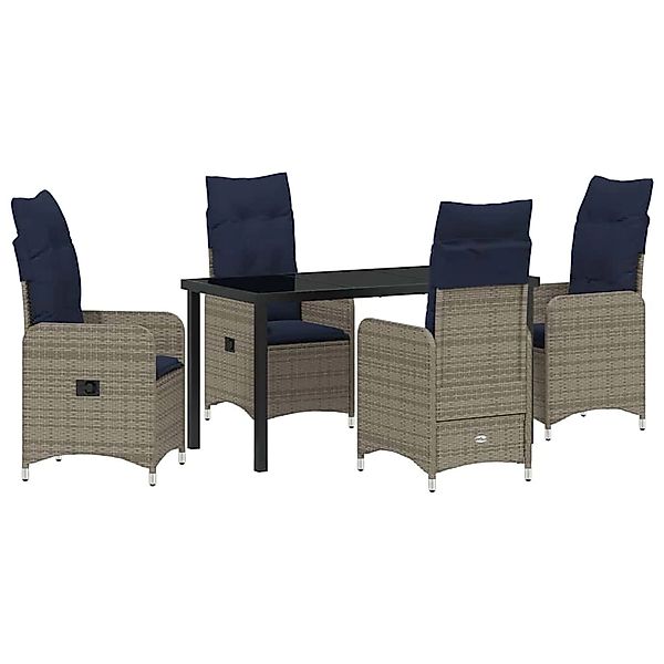 vidaXL Garten Essgruppe 5-Tlg Grau Poly-Rattan 3379690 günstig online kaufen