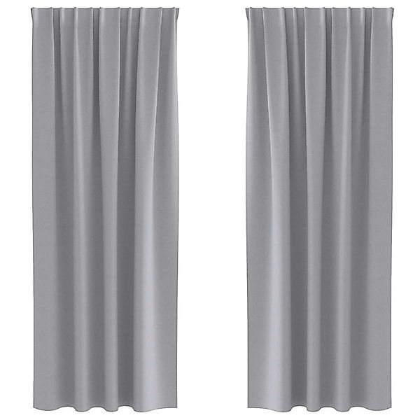 vidaXL Verdunkelungs-Vorhänge mit Ringen Hellgrau Polyester 4107456 günstig online kaufen