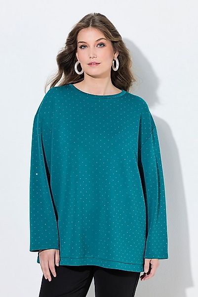 MIAMODA Sweatshirt Sweatshirt Boxy Fit Scuba-Sweat Glitzersteinchen günstig online kaufen