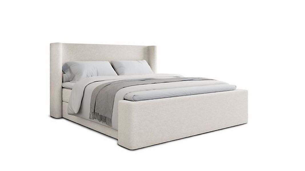 MOEBLO Boxspringbett BETT 09 (Doppelbett mit Bouclé-Stoff, Bettkasten & Top günstig online kaufen