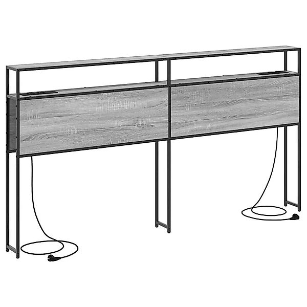 vidaXL Stauraum-Kopfteil mit Regal Grau Sonoma 200 cm Holzwerkstoff 859773 günstig online kaufen