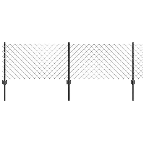 vidaXL Zaun mit Pfosten Grau 0,6 x 10 m Stahl und PVC 3336266 günstig online kaufen