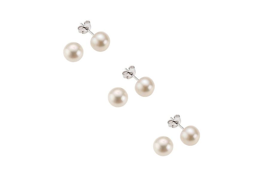 Vivance Paar Ohrstecker 925 Silber rhodiniert Süßwasserzuchtperlen weiß 6mm günstig online kaufen