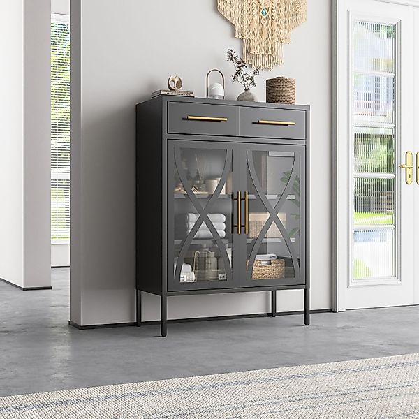 Mein-Regal Sideboard TORONTO, Schwarz Kommode Metall günstig online kaufen