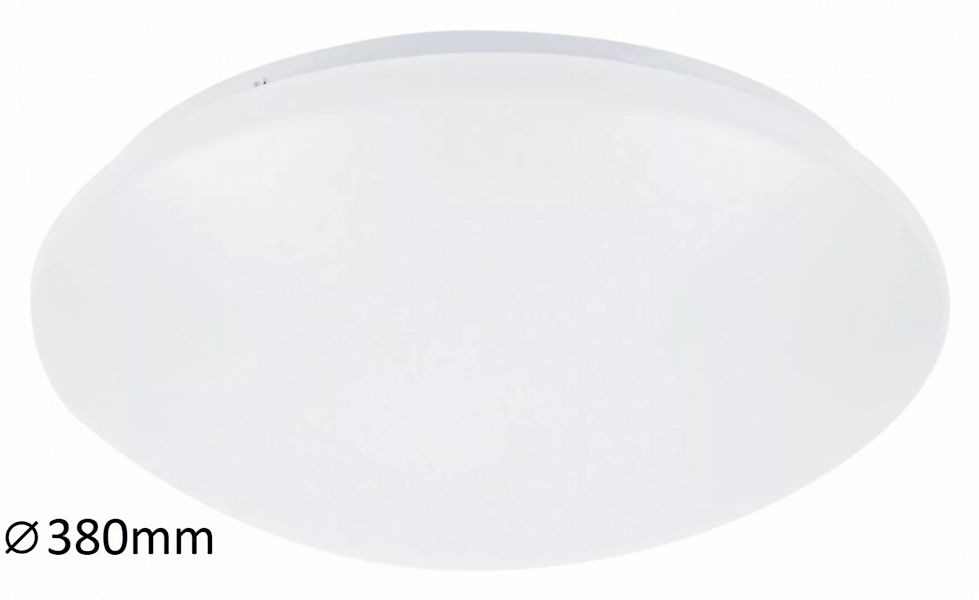 LED Deckenleuchte weiß IP 44 Ø 38 cm Lucas günstig online kaufen