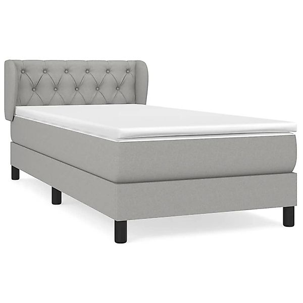 vidaXL Boxspringbett mit Matratze Hellgrau 80x200 cm Stoff1394144 günstig online kaufen