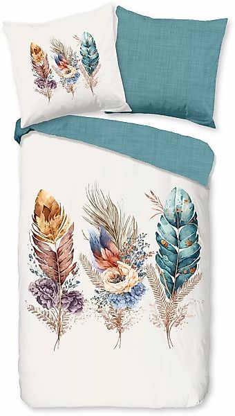 good morning Wendebettwäsche »Via«, 100% Baumwolle, 135x200, Reißverschluss günstig online kaufen